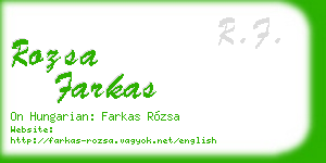 rozsa farkas business card